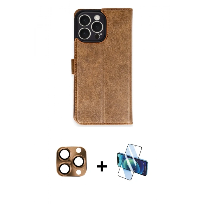 MARSİLYAN™- iPhone 16 Pro Max Kılıf Siluet Işık Serisi - Siyah 3D Antistatik Cam Ekran Koruyucu + Pers Alüminyum Kamera Lens - CLTM