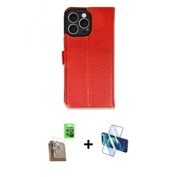 MARSİLYAN™- iPhone 16 Pro Max Kılıf Siluet Işık Serisi - Siyah 3D Antistatik Cam Ekran Koruyucu + Raze Metal Kamera Lens - CLTM