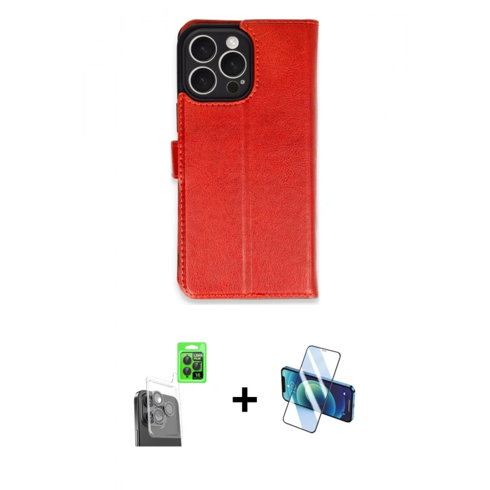 MARSİLYAN™- iPhone 16 Pro Max Kılıf Siluet Işık Serisi - Siyah 3D Antistatik Cam Ekran Koruyucu + Raze Metal Kamera Lens - SH