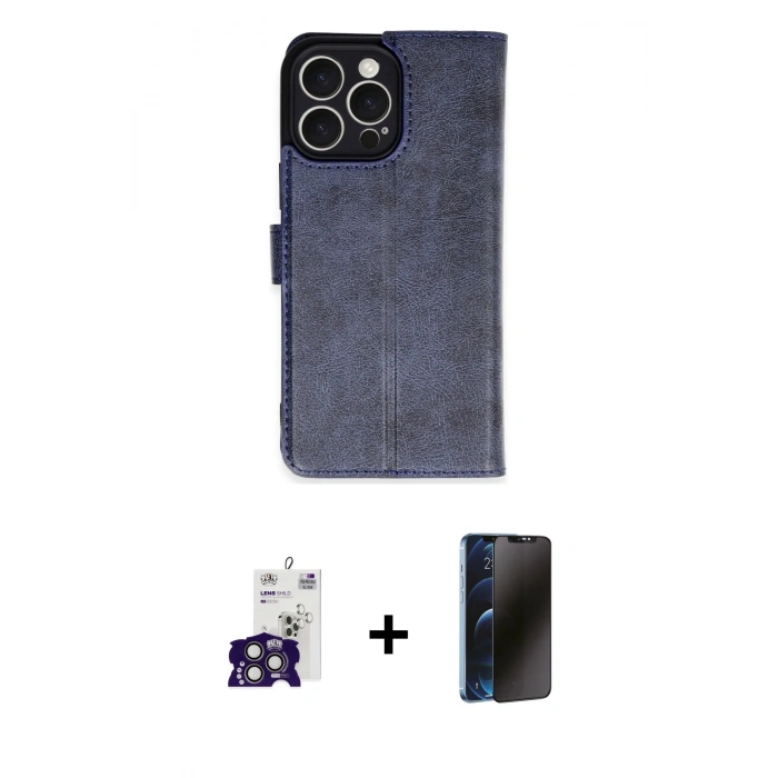 MARSİLYAN™- iPhone 16 Pro Max Kılıf Siluet Işık Serisi - Siyah 3D Antistatik Hayalet Cam Ekran Koruyucu + Bilvis Titan Kamera Lens - TMGI