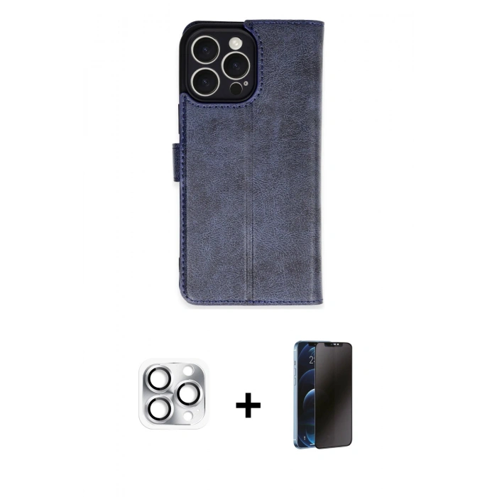 MARSİLYAN™- iPhone 16 Pro Max Kılıf Siluet Işık Serisi - Siyah 3D Antistatik Hayalet Cam Ekran Koruyucu + Pers Alüminyum Kamera Lens - GS