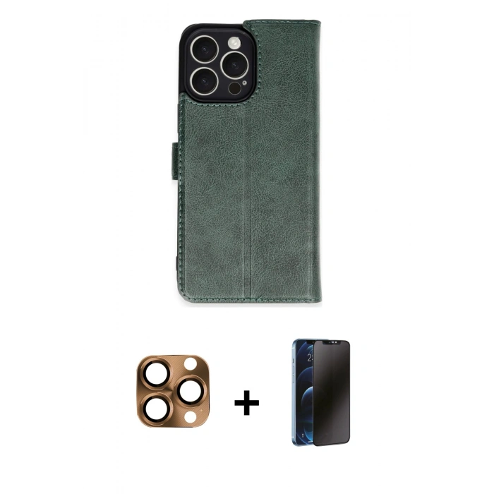 MARSİLYAN™- iPhone 16 Pro Max Kılıf Siluet Işık Serisi - Siyah 3D Antistatik Hayalet Cam Ekran Koruyucu + Pers Alüminyum Kamera Lens - CLTM
