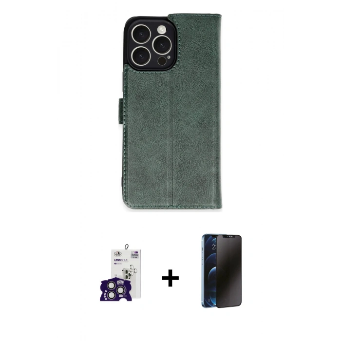 MARSİLYAN™- iPhone 16 Pro Max Kılıf Siluet Işık Serisi - Siyah 3D Antistatik Hayalet Cam Ekran Koruyucu + Bilvis Titan Kamera Lens - TMGI