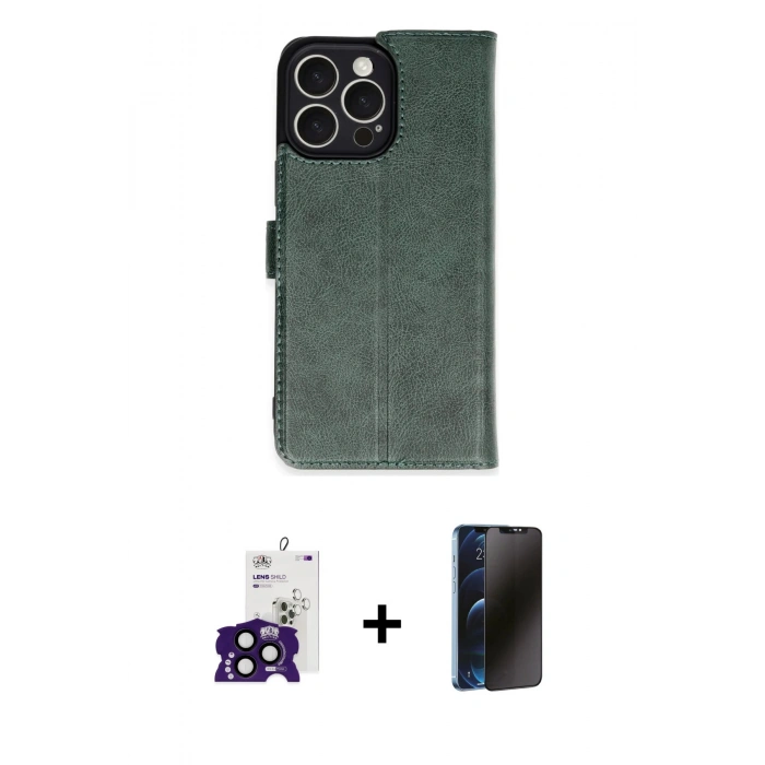 MARSİLYAN™- iPhone 16 Pro Max Kılıf Siluet Işık Serisi - Siyah 3D Antistatik Hayalet Cam Ekran Koruyucu + Bilvis Titan Kamera Lens - SH