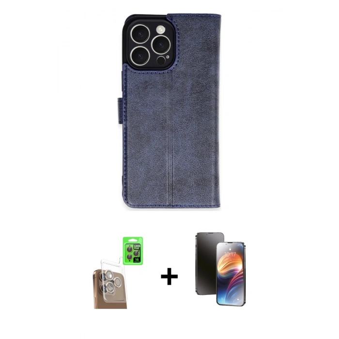 MARSİLYAN™- iPhone 16 Pro Max Kılıf Siluet Işık Serisi - Siyah 3D Antistatik Mat Seramik Nano Ekran Koruyucu + Raze Metal Kamera Lens - CLTM