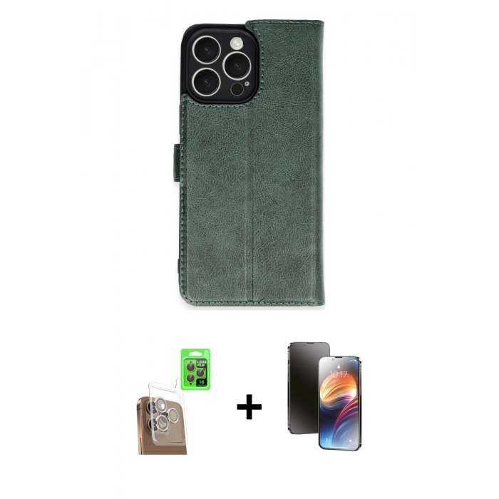 MARSİLYAN™- iPhone 16 Pro Max Kılıf Siluet Işık Serisi - Siyah 3D Antistatik Mat Seramik Nano Ekran Koruyucu + Raze Metal Kamera Lens - CLTM
