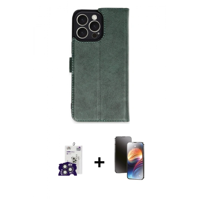 MARSİLYAN™- iPhone 16 Pro Max Kılıf Siluet Işık Serisi - Siyah 3D Antistatik Mat Seramik Nano Ekran Koruyucu + Bilvis Titan Kamera Lens - TMGI