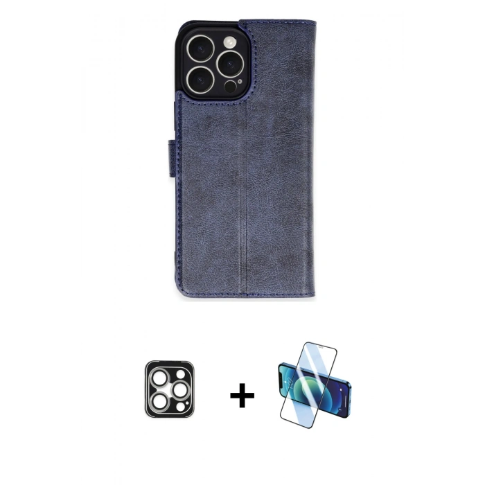 MARSİLYAN™- iPhone 16 Pro Max Kılıf Siluet Işık Serisi - Siyah 3D Antistatik Seramik Nano Ekran Koruyucu + PVD Metal Kamera Lens - GS