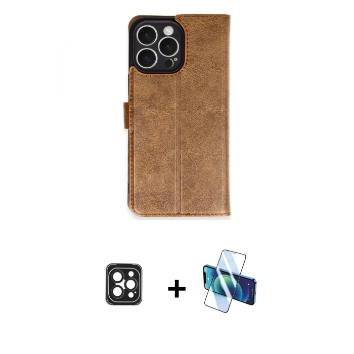 MARSİLYAN™- iPhone 16 Pro Max Kılıf Siluet Işık Serisi - Siyah 3D Antistatik Seramik Nano Ekran Koruyucu + PVD Metal Kamera Lens - SH