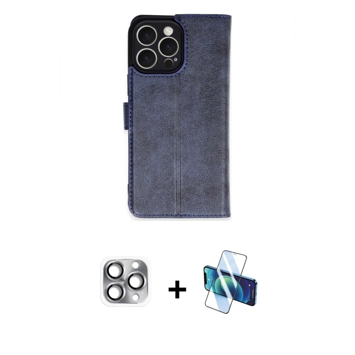 MARSİLYAN™- iPhone 16 Pro Max Kılıf Siluet Işık Serisi - Siyah 3D Antistatik Seramik Nano Ekran Koruyucu + Pers Alüminyum Kamera Lens - GI