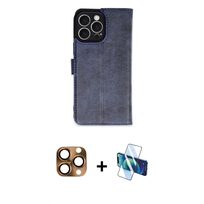 MARSİLYAN™- iPhone 16 Pro Max Kılıf Siluet Işık Serisi - Siyah 3D Antistatik Seramik Nano Ekran Koruyucu + Pers Alüminyum Kamera Lens - CLTM