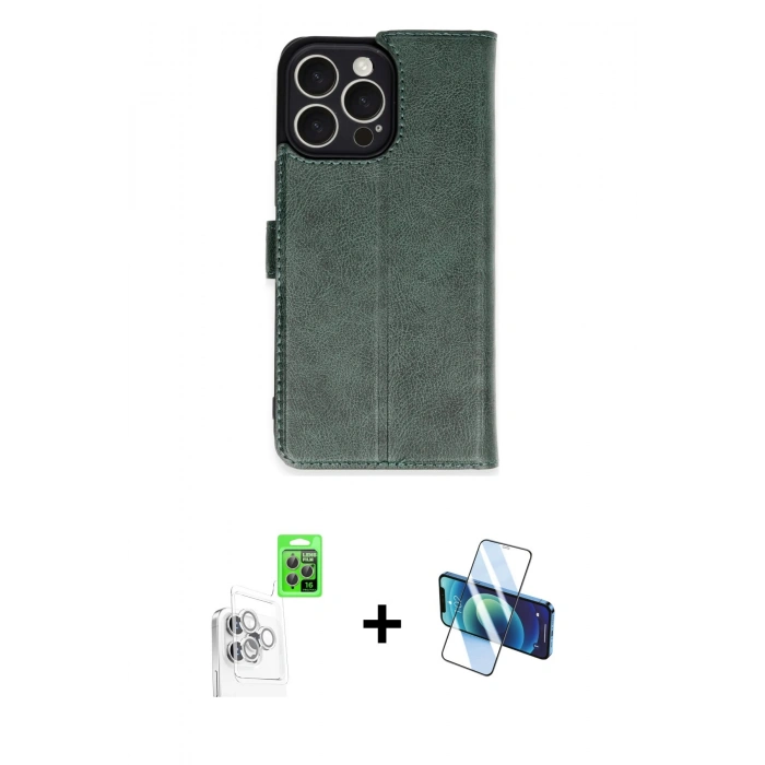 MARSİLYAN™- iPhone 16 Pro Max Kılıf Siluet Işık Serisi - Siyah 3D Antistatik Seramik Nano Ekran Koruyucu + Raze Metal Kamera Lens - BZ