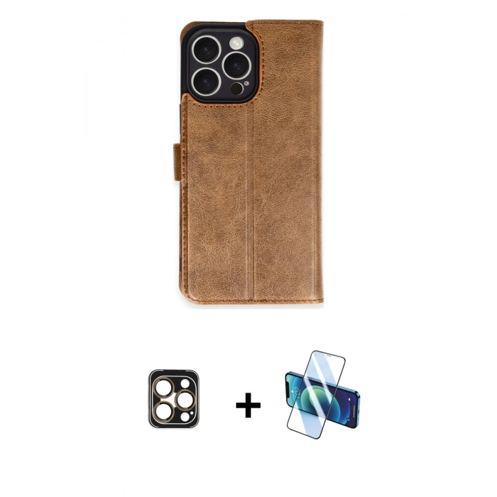 MARSİLYAN™- iPhone 16 Pro Max Kılıf Siluet Işık Serisi - Siyah 3D Antistatik Seramik Nano Ekran Koruyucu + PVD Metal Kamera Lens - GD