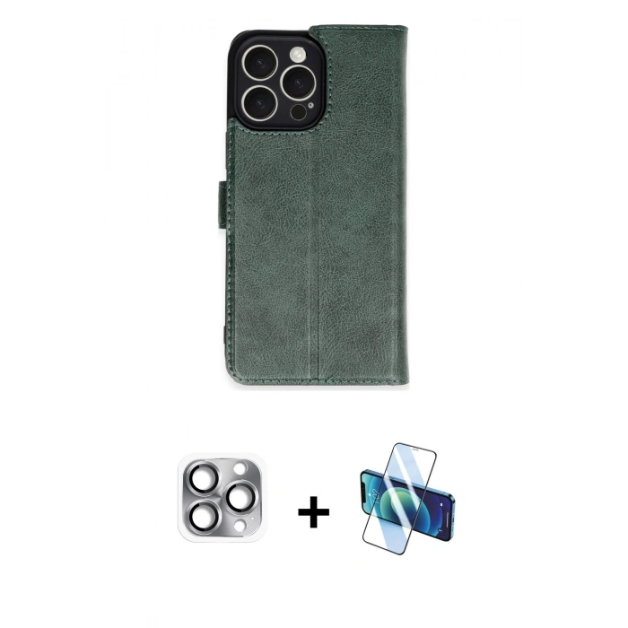 MARSİLYAN™- iPhone 16 Pro Max Kılıf Siluet Işık Serisi - Siyah 3D Antistatik Seramik Nano Ekran Koruyucu + Pers Alüminyum Kamera Lens - GI