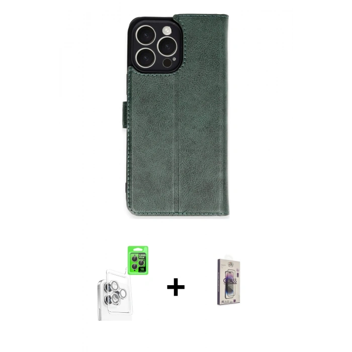 MARSİLYAN™- iPhone 16 Pro Max Kılıf Siluet Işık Serisi - Siyah Bilvis 3D Cam Ekran Koruyucu + Raze Metal Kamera Lens - BZ