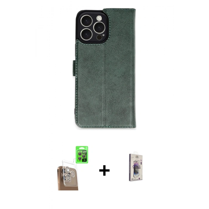MARSİLYAN™- iPhone 16 Pro Max Kılıf Siluet Işık Serisi - Siyah Bilvis 3D Cam Ekran Koruyucu + Raze Metal Kamera Lens - CLTM