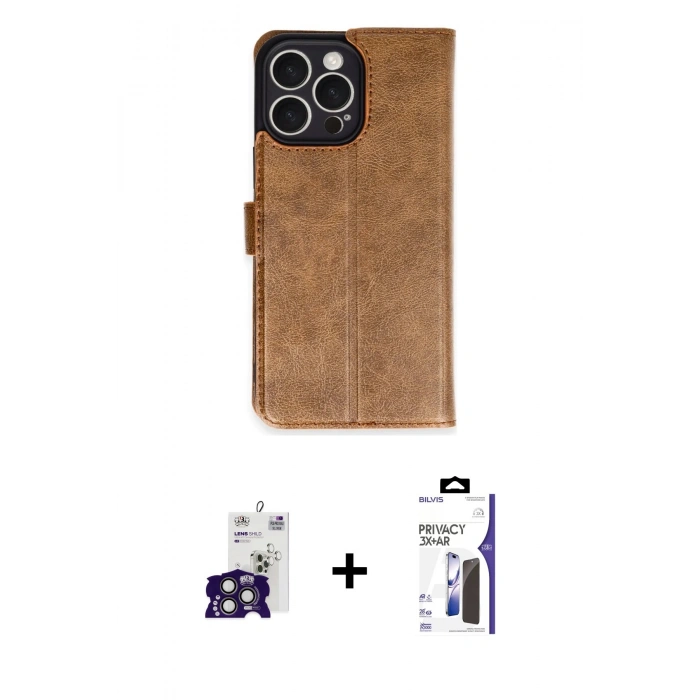 MARSİLYAN™- iPhone 16 Pro Max Kılıf Siluet Işık Serisi - Siyah Bilvis 3X AR Hayalet Cam Ekran Koruyucu + Bilvis Titan Kamera Lens - TMGI