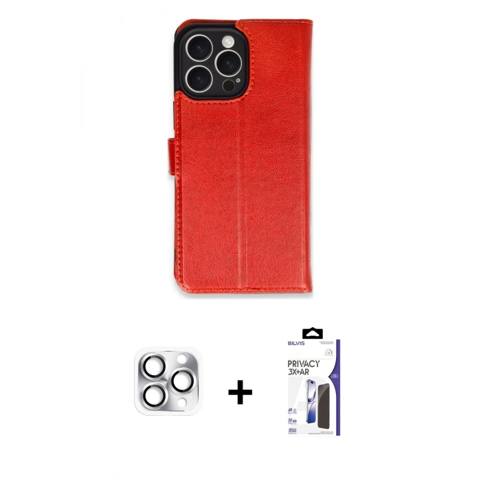 MARSİLYAN™- iPhone 16 Pro Max Kılıf Siluet Işık Serisi - Siyah Bilvis 3X AR Hayalet Cam Ekran Koruyucu + Pers Alüminyum Kamera Lens - GS