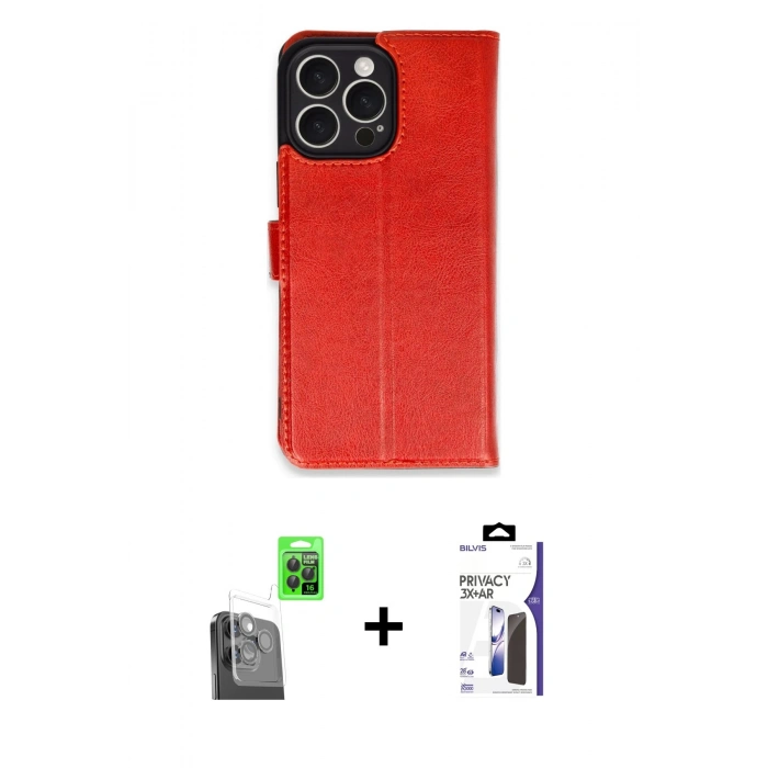 MARSİLYAN™- iPhone 16 Pro Max Kılıf Siluet Işık Serisi - Siyah Bilvis 3X AR Hayalet Cam Ekran Koruyucu + Raze Metal Kamera Lens - SH