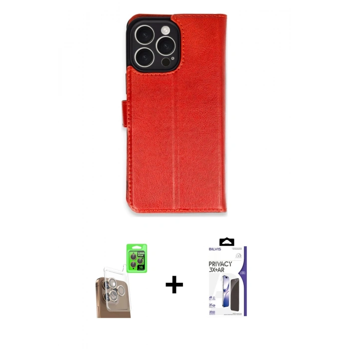 MARSİLYAN™- iPhone 16 Pro Max Kılıf Siluet Işık Serisi - Siyah Bilvis 3X AR Hayalet Cam Ekran Koruyucu + Raze Metal Kamera Lens - CLTM