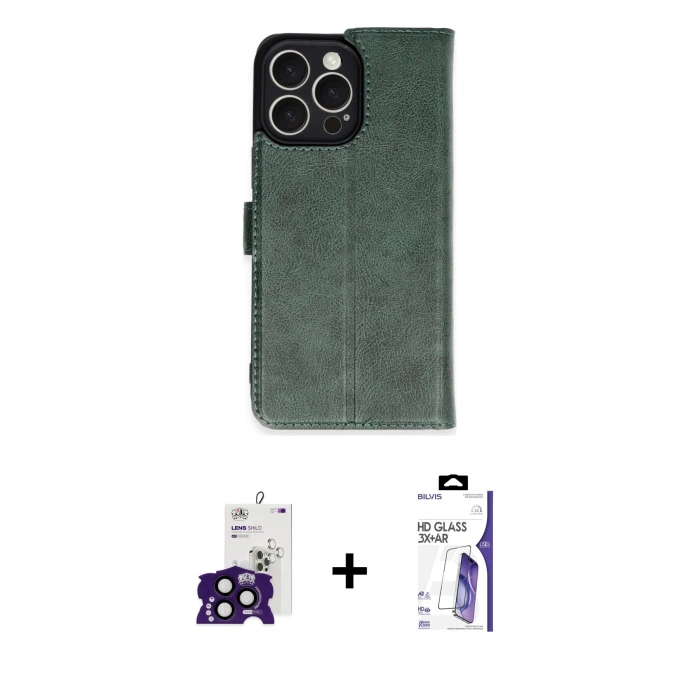 MARSİLYAN™- iPhone 16 Pro Max Kılıf Siluet Işık Serisi - Siyah Bilvis 3X AR HD Cam Ekran Koruyucu + Bilvis Titan Kamera Lens - SH