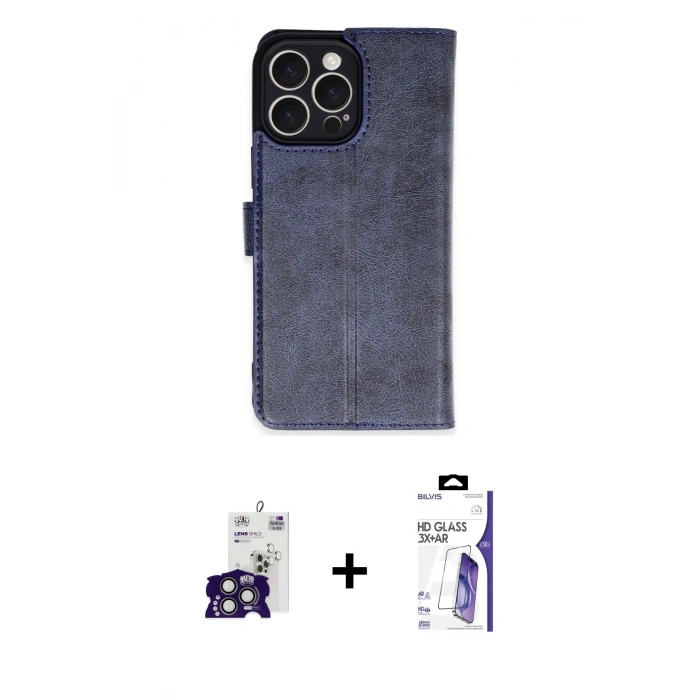 MARSİLYAN™- iPhone 16 Pro Max Kılıf Siluet Işık Serisi - Siyah Bilvis 3X AR HD Cam Ekran Koruyucu + Bilvis Titan Kamera Lens - TMGI