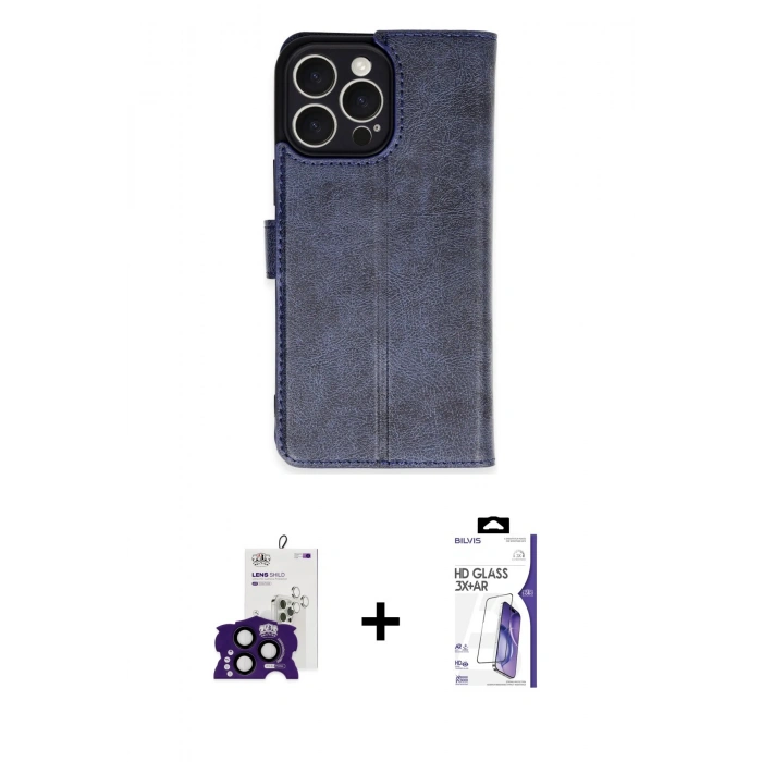 MARSİLYAN™- iPhone 16 Pro Max Kılıf Siluet Işık Serisi - Siyah Bilvis 3X AR HD Cam Ekran Koruyucu + Bilvis Titan Kamera Lens - SH