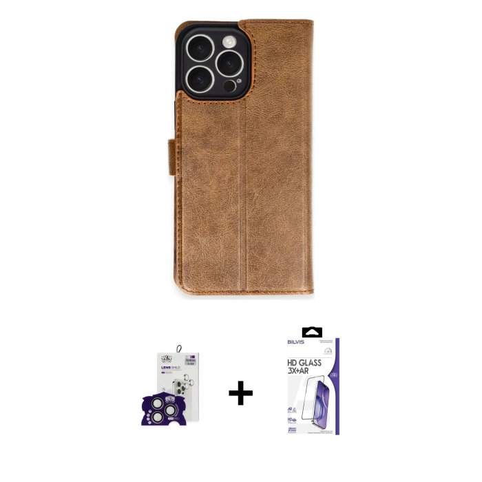 MARSİLYAN™- iPhone 16 Pro Max Kılıf Siluet Işık Serisi - Siyah Bilvis 3X AR HD Cam Ekran Koruyucu + Bilvis Titan Kamera Lens - TMGI