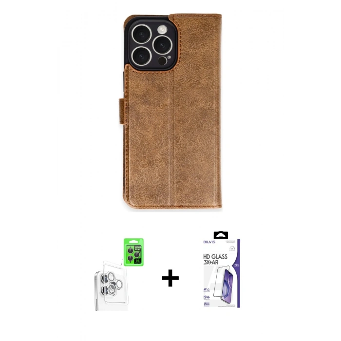 MARSİLYAN™- iPhone 16 Pro Max Kılıf Siluet Işık Serisi - Siyah Bilvis 3X AR HD Cam Ekran Koruyucu + Raze Metal Kamera Lens - BZ