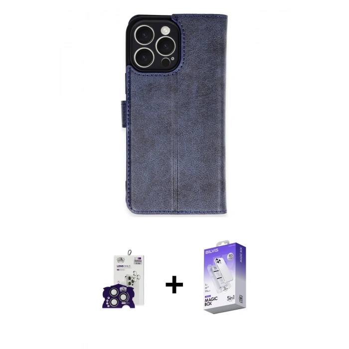 MARSİLYAN™- iPhone 16 Pro Max Kılıf Siluet Işık Serisi - Siyah Bilvis 5in1 3D Magic Cam Ekran Koruyucu + Bilvis Titan Kamera Lens - TMGI