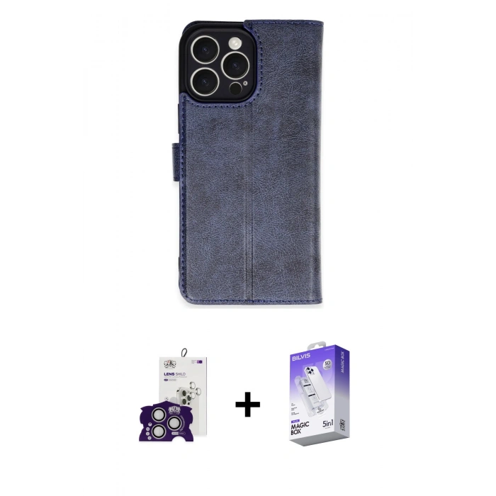 MARSİLYAN™- iPhone 16 Pro Max Kılıf Siluet Işık Serisi - Siyah Bilvis 5in1 3D Magic Cam Ekran Koruyucu + Bilvis Titan Kamera Lens - GS
