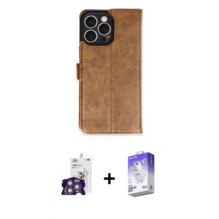 MARSİLYAN™- iPhone 16 Pro Max Kılıf Siluet Işık Serisi - Siyah Bilvis 5in1 3D Magic Cam Ekran Koruyucu + Bilvis Titan Kamera Lens - GS