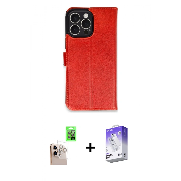 MARSİLYAN™- iPhone 16 Pro Max Kılıf Siluet Işık Serisi - Siyah Bilvis 5in1 3D Magic Cam Ekran Koruyucu + Raze Metal Kamera Lens - NLGY
