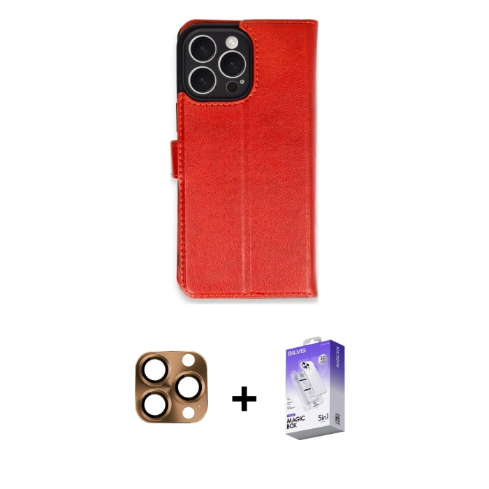 MARSİLYAN™- iPhone 16 Pro Max Kılıf Siluet Işık Serisi - Siyah Bilvis 5in1 3D Magic Cam Ekran Koruyucu + Pers Alüminyum Kamera Lens - CLTM