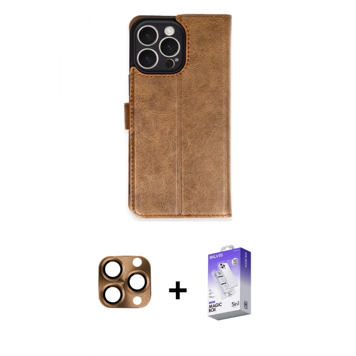 MARSİLYAN™- iPhone 16 Pro Max Kılıf Siluet Işık Serisi - Siyah Bilvis 5in1 3D Magic Cam Ekran Koruyucu + Pers Alüminyum Kamera Lens - CLTM