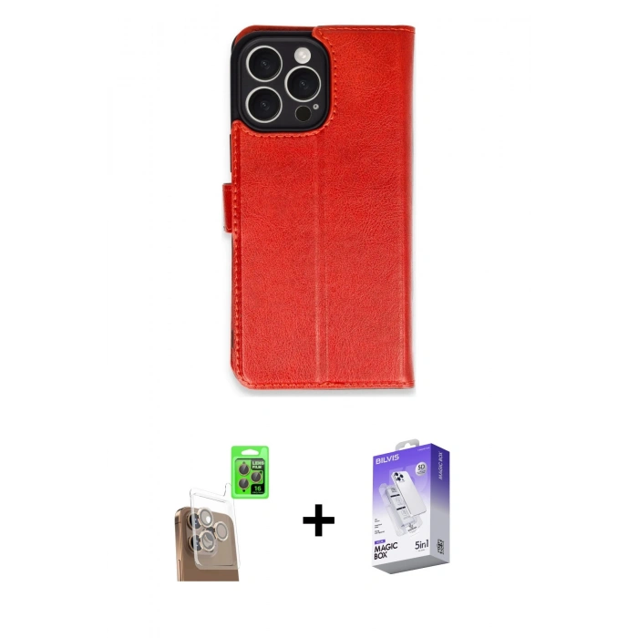 MARSİLYAN™- iPhone 16 Pro Max Kılıf Siluet Işık Serisi - Siyah Bilvis 5in1 3D Magic Cam Ekran Koruyucu + Raze Metal Kamera Lens - CLTM