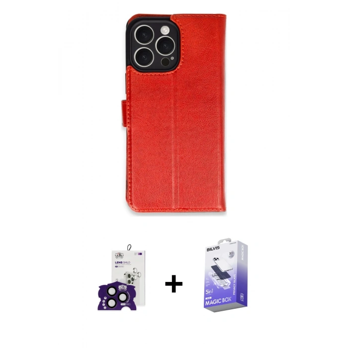 MARSİLYAN™- iPhone 16 Pro Max Kılıf Siluet Işık Serisi - Siyah Bilvis 5in1 5D Magic Hayalet Cam Ekran Koruyucu + Bilvis Titan Kamera Lens - SH