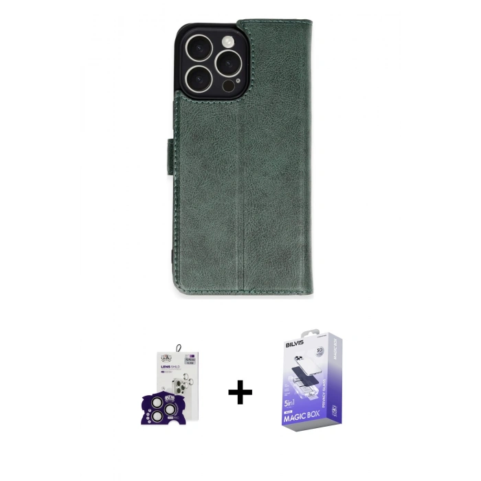 MARSİLYAN™- iPhone 16 Pro Max Kılıf Siluet Işık Serisi - Siyah Bilvis 5in1 5D Magic Hayalet Cam Ekran Koruyucu + Bilvis Titan Kamera Lens - TMGI