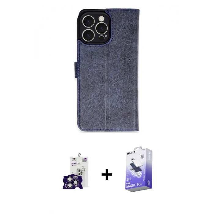 MARSİLYAN™- iPhone 16 Pro Max Kılıf Siluet Işık Serisi - Siyah Bilvis 5in1 5D Magic Hayalet Cam Ekran Koruyucu + Bilvis Titan Kamera Lens - TMGI