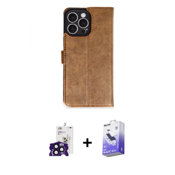 MARSİLYAN™- iPhone 16 Pro Max Kılıf Siluet Işık Serisi - Siyah Bilvis 5in1 5D Magic Hayalet Cam Ekran Koruyucu + Bilvis Titan Kamera Lens - SH