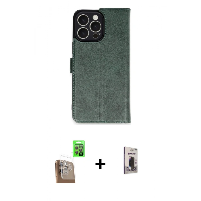 MARSİLYAN™- iPhone 16 Pro Max Kılıf Siluet Işık Serisi - Siyah Bilvis Hayalet Cam Ekran Koruyucu + Raze Metal Kamera Lens - CLTM