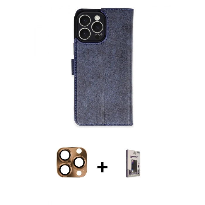 MARSİLYAN™- iPhone 16 Pro Max Kılıf Siluet Işık Serisi - Siyah Bilvis Hayalet Cam Ekran Koruyucu + Pers Alüminyum Kamera Lens - CLTM