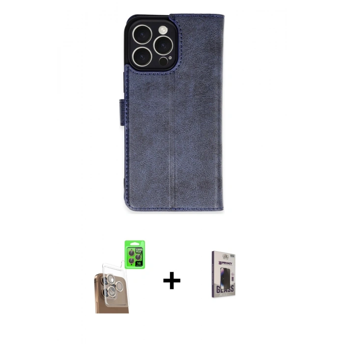 MARSİLYAN™- iPhone 16 Pro Max Kılıf Siluet Işık Serisi - Siyah Bilvis Hayalet Cam Ekran Koruyucu + Raze Metal Kamera Lens - CLTM