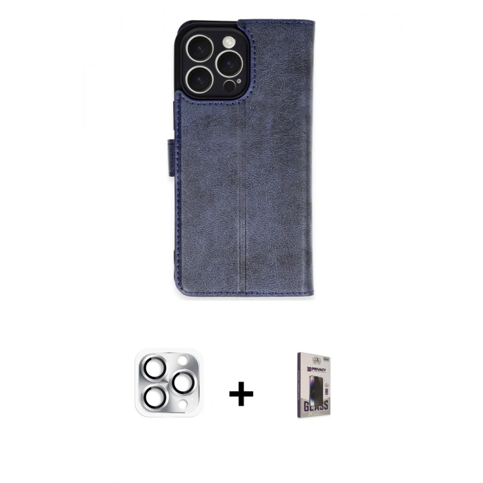 MARSİLYAN™- iPhone 16 Pro Max Kılıf Siluet Işık Serisi - Siyah Bilvis Hayalet Cam Ekran Koruyucu + Pers Alüminyum Kamera Lens - GS