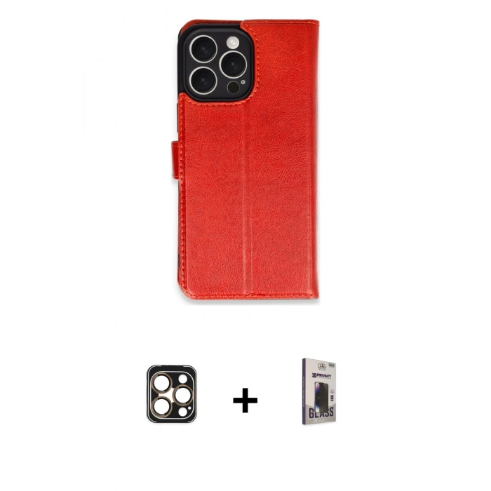 MARSİLYAN™- iPhone 16 Pro Max Kılıf Siluet Işık Serisi - Siyah Bilvis Hayalet Cam Ekran Koruyucu + PVD Metal Kamera Lens - GD