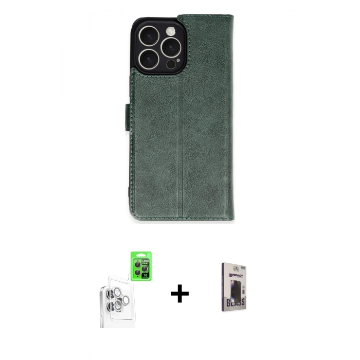 MARSİLYAN™- iPhone 16 Pro Max Kılıf Siluet Işık Serisi - Siyah Bilvis Hayalet Cam Ekran Koruyucu + Raze Metal Kamera Lens - BZ