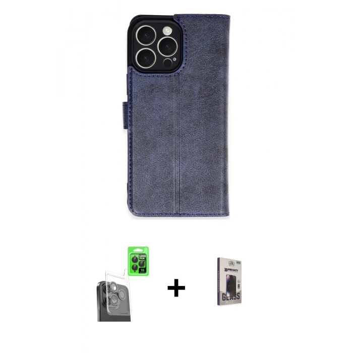 MARSİLYAN™- iPhone 16 Pro Max Kılıf Siluet Işık Serisi - Siyah Bilvis Hayalet Cam Ekran Koruyucu + Raze Metal Kamera Lens - SH
