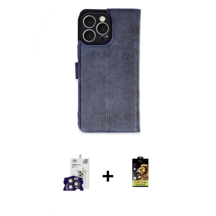 MARSİLYAN™- iPhone 16 Pro Max Kılıf Siluet Işık Serisi - Siyah Buffer Cam Ekran Koruyucu + Bilvis Titan Kamera Lens - TMGI