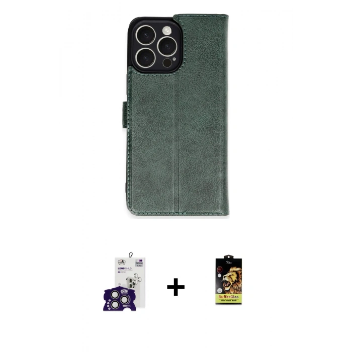MARSİLYAN™- iPhone 16 Pro Max Kılıf Siluet Işık Serisi - Siyah Buffer Cam Ekran Koruyucu + Bilvis Titan Kamera Lens - TMGI