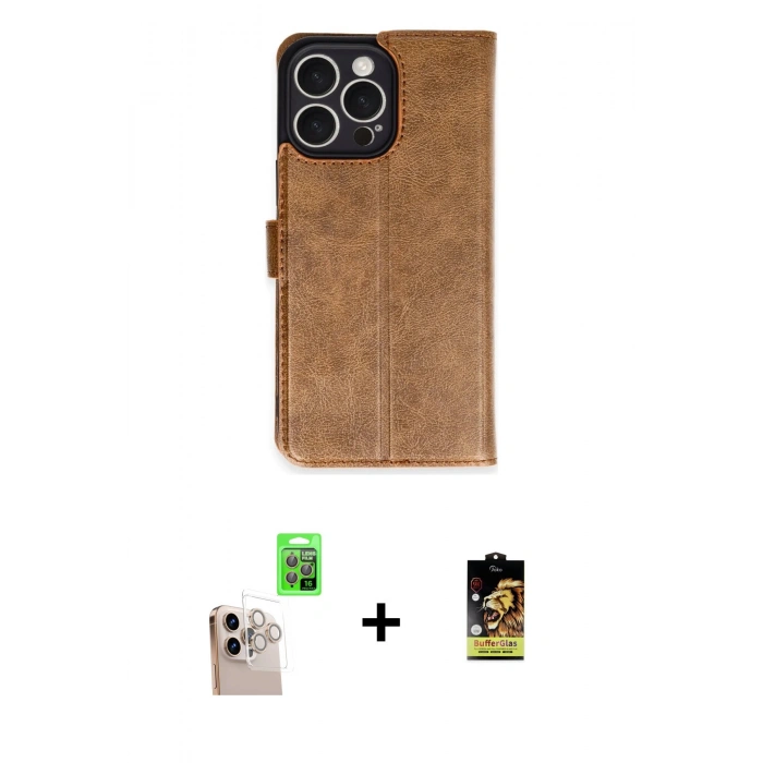 MARSİLYAN™- iPhone 16 Pro Max Kılıf Siluet Işık Serisi - Siyah Buffer Cam Ekran Koruyucu + Raze Metal Kamera Lens - NLGY